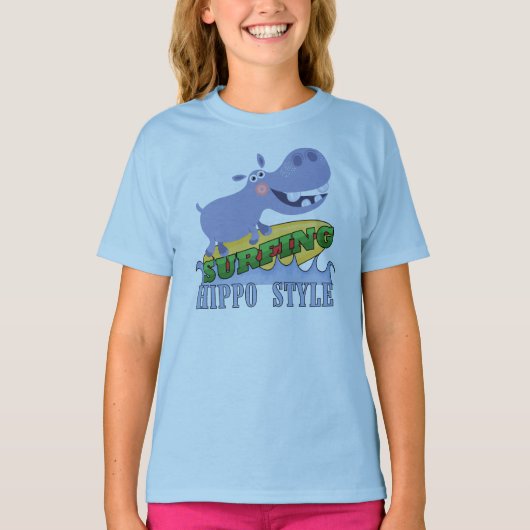 Het Nijlpaard van Surfer T-shirt (Voorkant)