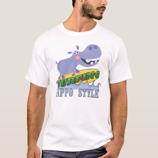 Het Nijlpaard van Surfer T-shirt (Voorkant)