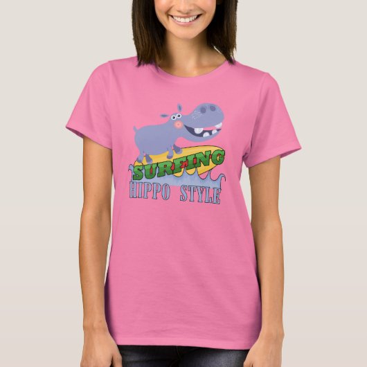 Het Nijlpaard van Surfer T-shirt (Voorkant)