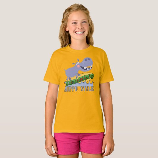 Het Nijlpaard van Surfer T-shirt (Voorkant volledig)