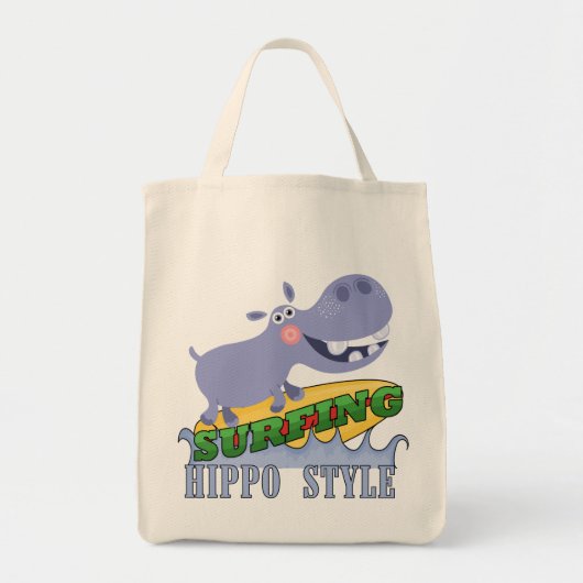 Het Nijlpaard van Surfer Tote Bag (Voorkant)