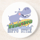 Het Nijlpaard van Surfer Zandsteen Onderzetter (Voorkant)