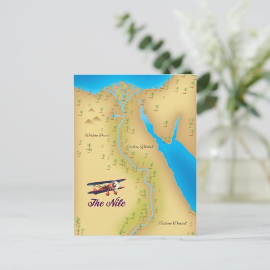 Het Nile poster van de stijloude kaart (Staand voorkant)