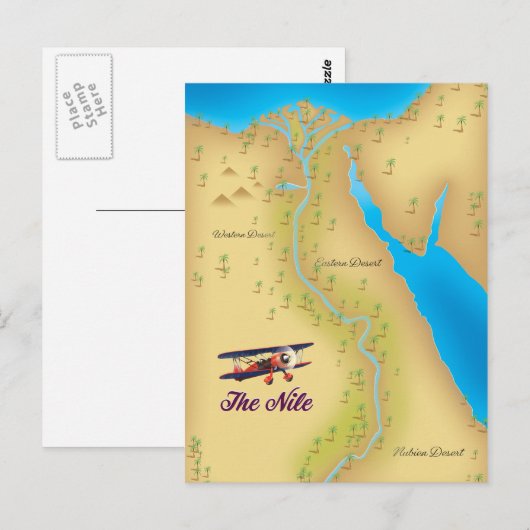 Het Nile  poster van de stijloude kaart (Voorkant / Achterkant)