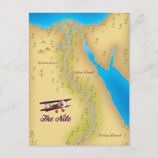 Het Nile  poster van de stijloude kaart (Voorkant)
