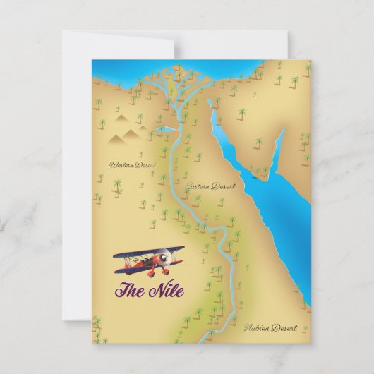 Het Nile  poster van de stijloude kaart (Voorkant)