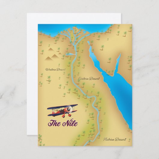 Het Nile  poster van de stijloude kaart (Voorkant / Achterkant)
