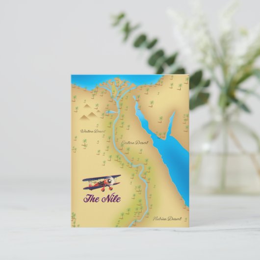 Het Nile  poster van de stijloude kaart (Staand voorkant)