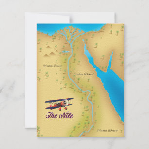 Het Nile  poster van de stijloude kaart