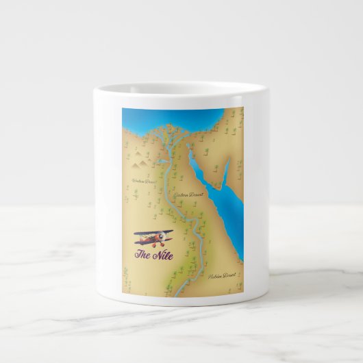 Het Nile  poster van de stijloude kaart Grote Koffiekop (Voorkant)