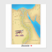 Het Nile poster van de stijloude kaart Sticker (Vel)
