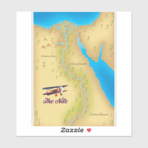 Het Nile  poster van de stijloude kaart Sticker