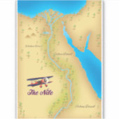 Het Nile  poster van de stijloude kaart Sticker (Voorkant)