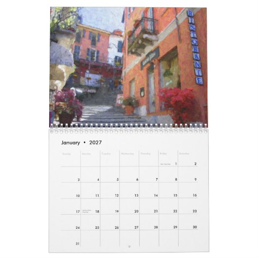 Het Noord-Italië-rooster, 2015 Kalender (Jan 2027)
