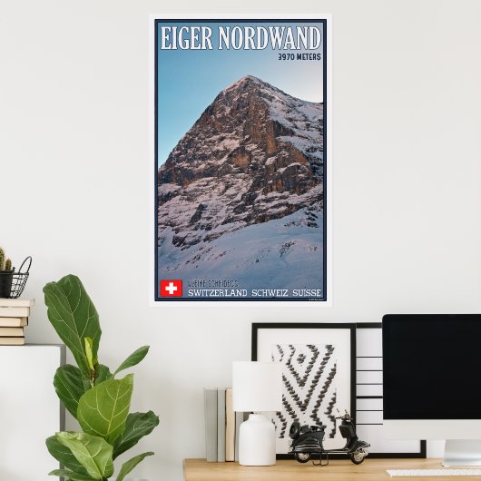 Het noordelijk gezicht van de Eiger Poster (Thuiskantoor)