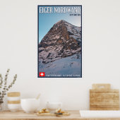 Het noordelijk gezicht van de Eiger Poster (Keuken)