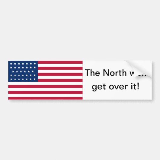 Het noorden won 34 sterrenvlag bumpersticker (Voorkant)