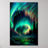 Het noorderlicht, Aurora Borealis, Alaska Poster (Voorkant)