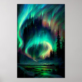 Het noorderlicht, Aurora Borealis, Alaska Poster