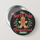 Het Noorderpool peperkoek bakkerij Kerstmis Ronde Button 7,6 Cm (Voorkant /achterkant)