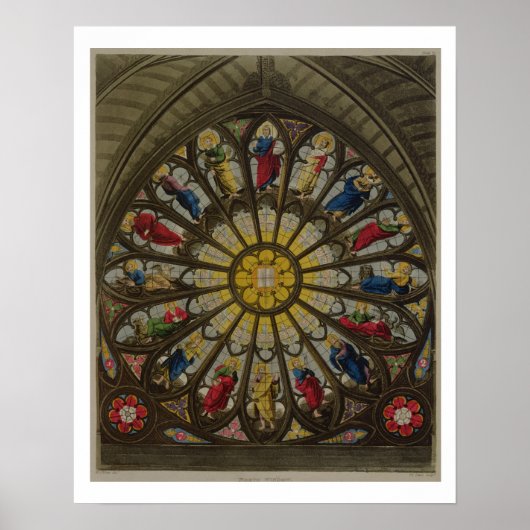 Het noordraam, bord D van 'Westminster Abbey' Poster (Voorkant)