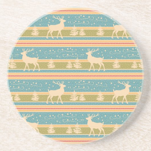 Het noordse etnisch nieuwjaarspatroon. zandsteen onderzetter (Voorkant)