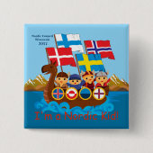 Het noordse Kind knoopt 2017 dicht Vierkante Button 5,1 Cm (Voorkant)