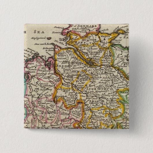 Het noordwesten van Duitsland Vierkante Button 5,1 Cm (Voorkant)