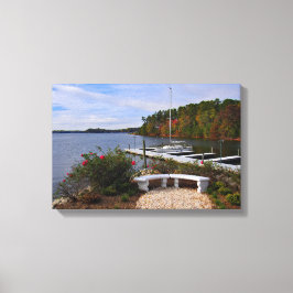 Het Normandische meer in de herfst Canvas Afdruk