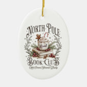 Het North Pole Boekclub Ovaal Kerst Ornament (Voorkant)