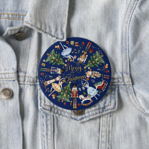 Het Notenkraker Ballet  Vrolijk Kerstcadeau Ronde Button 4,0 Cm