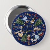 Het Notenkraker Ballet Vrolijk Kerstcadeau Ronde Button 4,0 Cm (Voorkant /achterkant)
