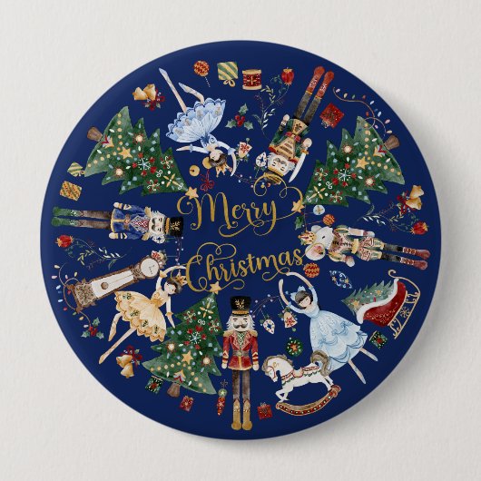 Het Notenkraker Ballet Vrolijk Kerstcadeau Ronde Button 4,0 Cm (Voorkant)
