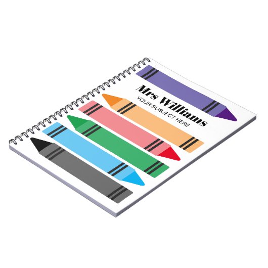 Het notitieboek van de schoolleraar met kleurrijke (Linkerzijde)