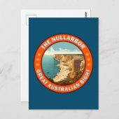Het Nullarbor Great Australian Bight Retro Emblem Briefkaart (Voorkant / Achterkant)