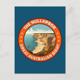 Het Nullarbor Great Australian Bight Retro Emblem Briefkaart