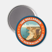 Het Nullarbor Great Australian Bight Retro Emblem Magneet (Voorkant / Achterkant)