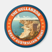 Het Nullarbor Great Australian Bight Retro Emblem Magneet (Voorkant)