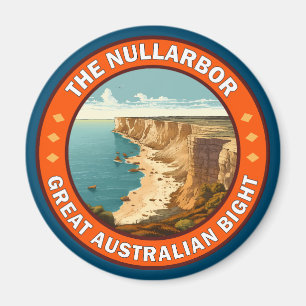 Het Nullarbor Great Australian Bight Retro Emblem Magneet
