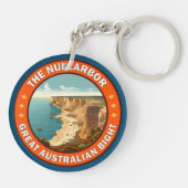 Het Nullarbor Great Australian Bight Retro Emblem Sleutelhanger (Achterkant)