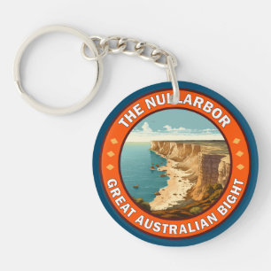 Het Nullarbor Great Australian Bight Retro Emblem Sleutelhanger
