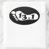 Het nummer 13.1, symbolisch voor de halve marathon ovale sticker (Tas)