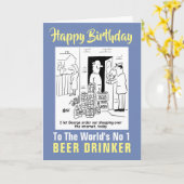 Het nummer 1 van de Word bierdrinker - Happy Birth Kaart (Gele Bloem)