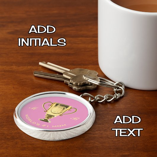 Het nummer één van de moeders monogram ter wereld sleutelhanger