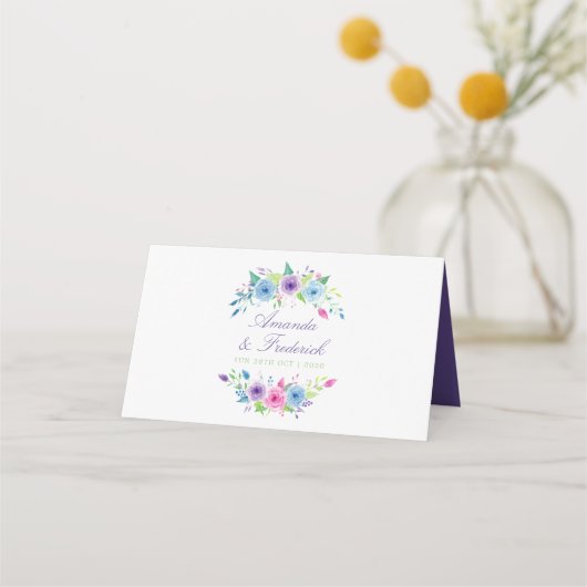 Het nummer van de zwevende Waterverf van Floral We Plaatskaartje (Achterkant)