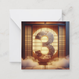 Het Nummerspel - De Kaart van 3 Notitiekaartje