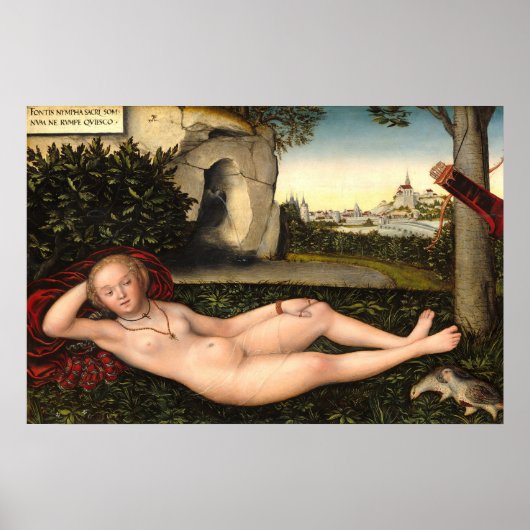Het Nymph - Lucas Cranach - Duitse Poster voor fij (Voorkant)