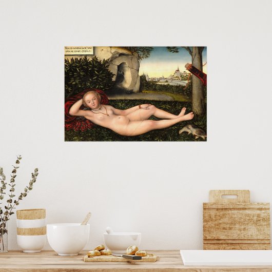 Het Nymph - Lucas Cranach - Duitse Poster voor fij (Keuken)