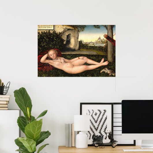 Het Nymph - Lucas Cranach - Duitse Poster voor fij (Thuiskantoor)