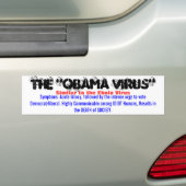 Het "OBAMA VIRUS", vergelijkbaar met het ebolaviru Bumpersticker (Op auto)